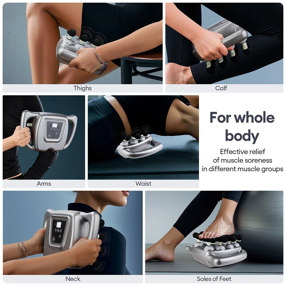 24-Head Fascia Massage Gun 9 Modes High-Frequency Vibration Full Body Massager for Back Neck Shoulder Waist Muscle Relaxation Deep Tissue Massage Device