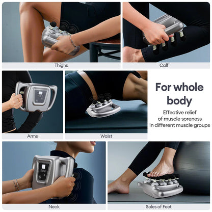 24-Head Fascia Massage Gun 9 Modes High-Frequency Vibration Full Body Massager for Back Neck Shoulder Waist Muscle Relaxation Deep Tissue Massage Device