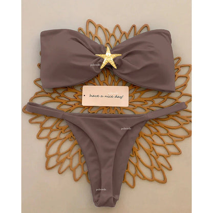 2025 Women’s Push-Up Bikini Set – Sexy Micro Swimwear, Bandeau Brazilian Beach & Pool Bathing Suit