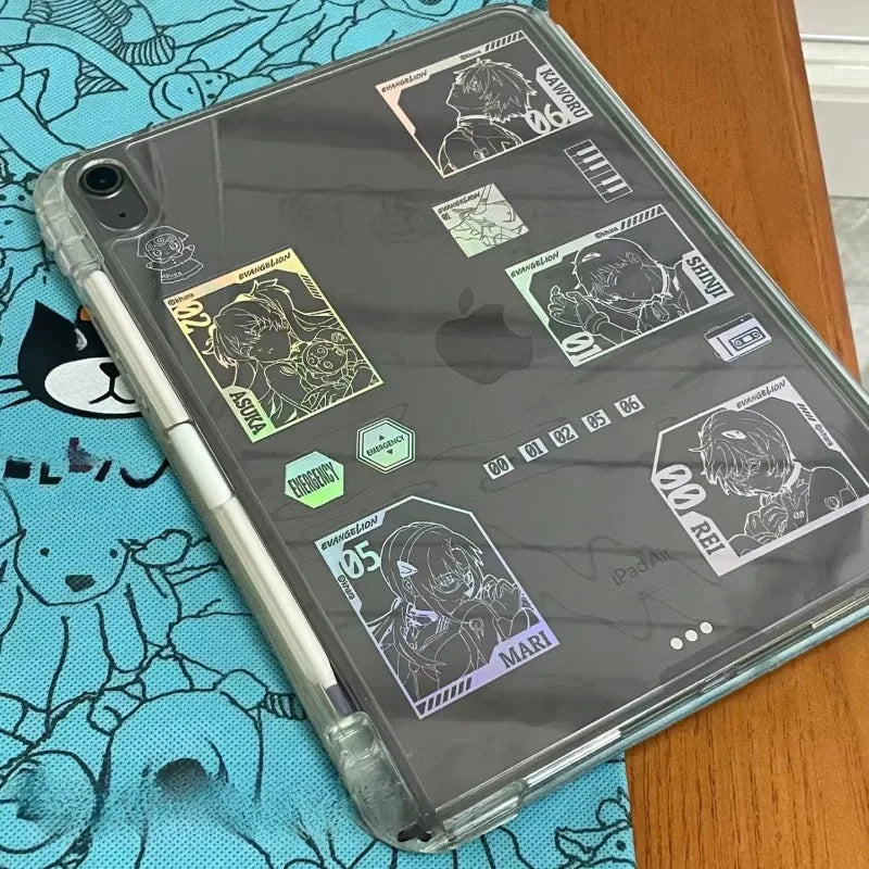 Evangelion Eva Anime Laser Metal Sticker – Cartoon Waterproof Decorative Sticker for Notebook, Headset, Phone & Tablet Gift