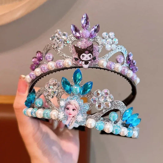 Kawaii Anime Frozen Sanrio Princess Crown - Elsa Headdress Jewelry for Girls & Baby - Party Decoration & Gift Accessory