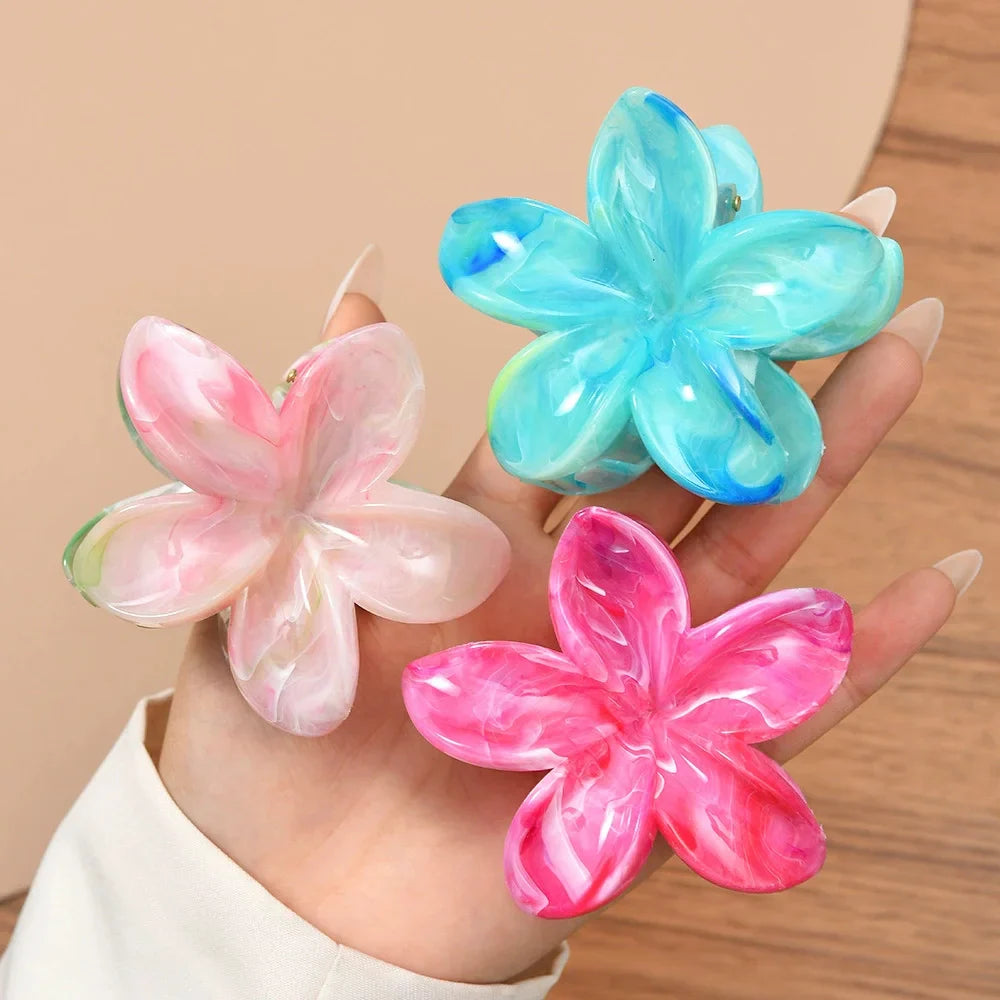 18Pcs Egg Flower Hair Clips | Gradient Candy Color Flowers, Shark Clips for Daily Ponytail Styling