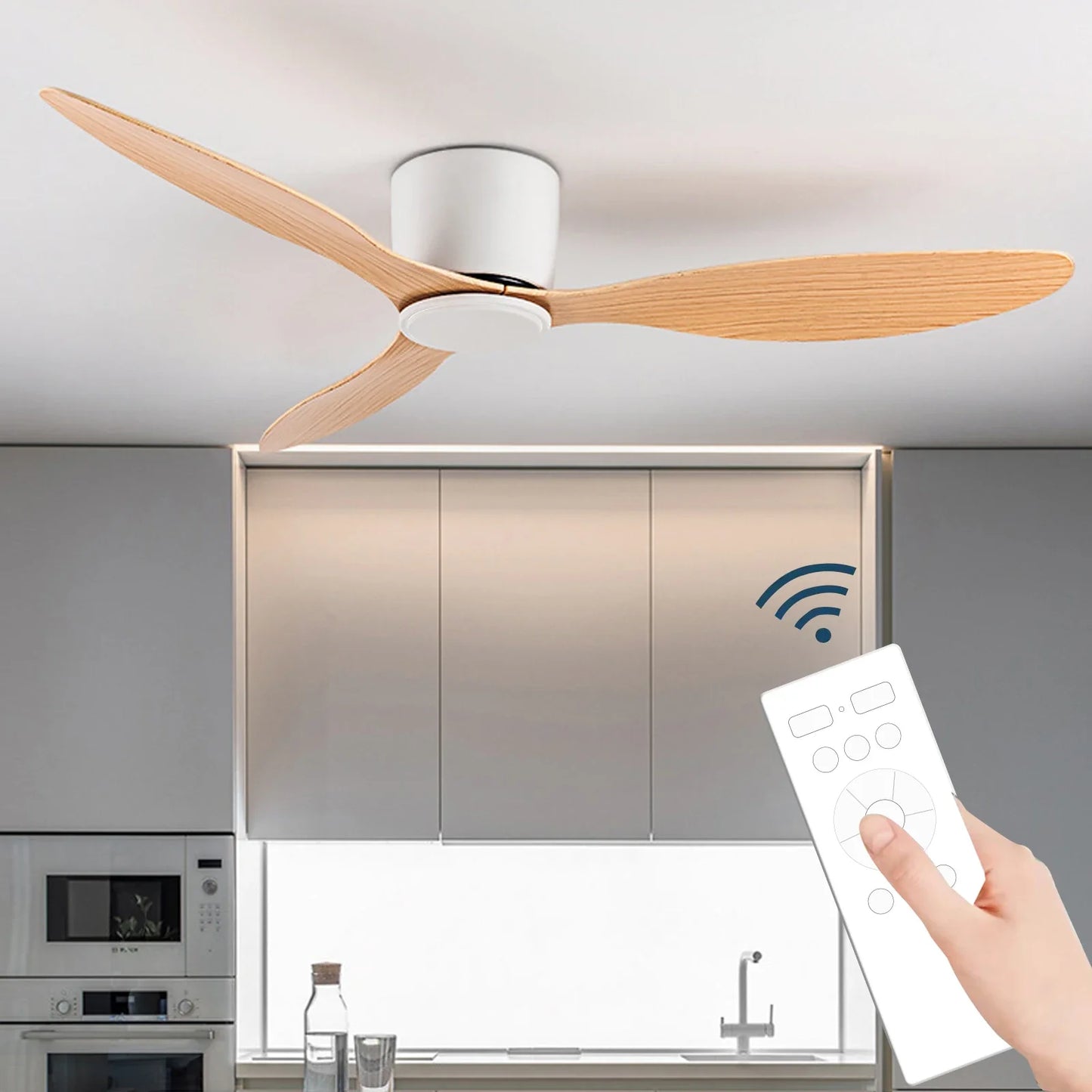 LED Ceiling Mounted Fan Light - Nordic Style Decorative Ceiling Fan for Living Room, Restaurant, and Minimalist Household Use