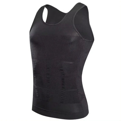 YBFDO Men's Slimming Body Shaper Compression Vest - Seamless Waist Trainer Tank Top for Weight Loss and Belly Control