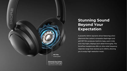 1MORE SonoFlow Active Noise Cancelling Headphones | 70H Playtime, Clear Calls, Bluetooth 5.0 Headset HC905