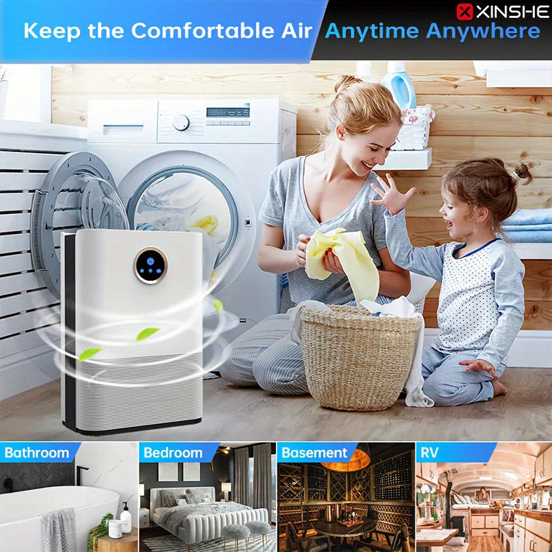 Dehumidifier – 1.2L Large Tank, Covers Up to 80m², Suitable for Home, Bedroom, Office & Kitchen, EU/US Plug