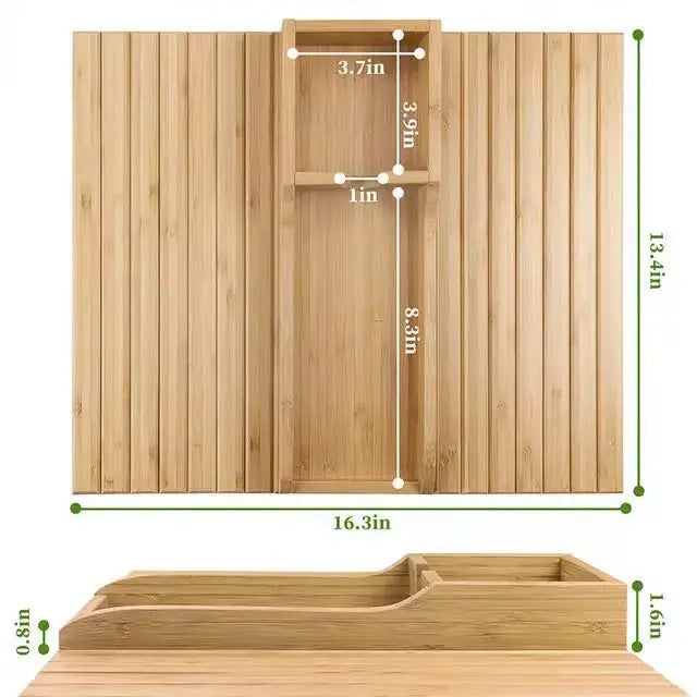 Foldable Bamboo Couch Cup Holder – Anti-Slip Multifunctional Sofa Armrest Tray for Cups & Remote Control