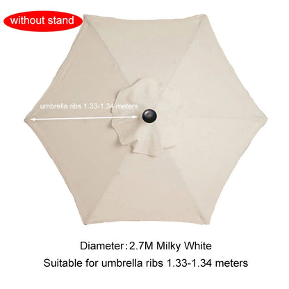 Umbrella Replacement Canopy 6/8 Ribs – Waterproof Patio Parasol Cover for 7.5/9/10ft Outdoor Beach & Garden (No Stand)