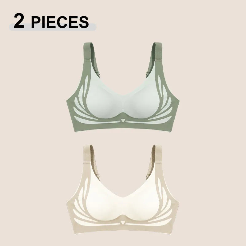 Seamless Push-Up Angel Wings Bra Set for Women – Soft Wireless Comfortable Breathable Lingerie (1 or 2 Pack)