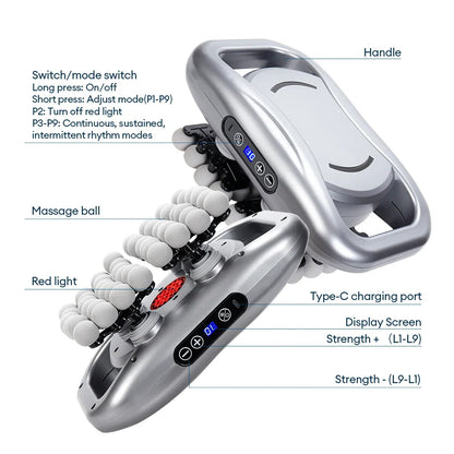 48-Head Body Massage Gun — High-Frequency Vibration Fascia Massager for Neck, Back, Waist, Thigh & Shoulder Muscle Relief
