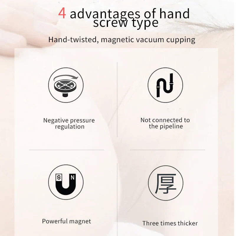 Rotating Handle Suction Cupping Set – 4 Sizes Twist Vacuum Cups for Nipple Enhancement & Anti-Cellulite Massage