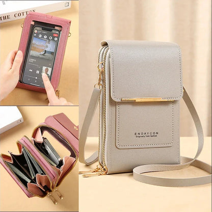 Crazy Bag Women's Fashion Touch Screen Lock Cell Phone Bag – Mobile Phone & Card Holder Crossbody Shoulder Bag