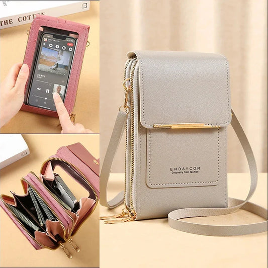 Crazy Bag Women's Fashion Touch Screen Lock Cell Phone Bag – Mobile Phone & Card Holder Crossbody Shoulder Bag