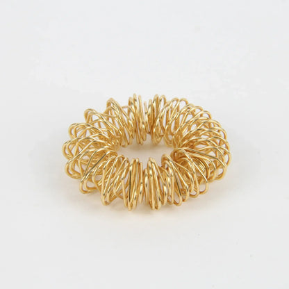 10pcs Hot Sale Sujok Finger Massage Rings – Gold Acupuncture Health Care Body Massager