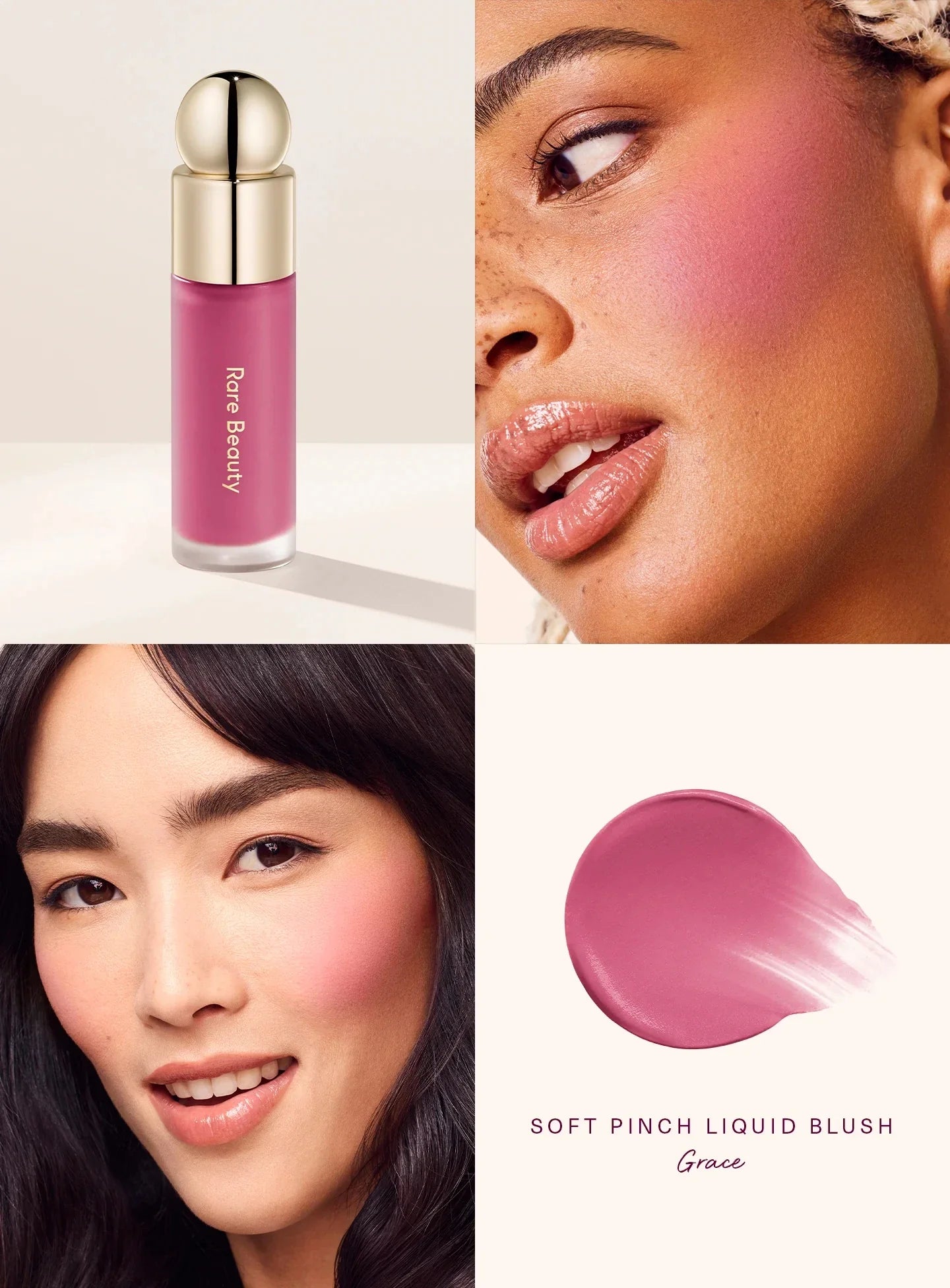 Rare Beauty Soft Pinch Liquid Blush – Long-Lasting Silky Smooth Buildable Flush Makeup, Seamless Matte Dewy Finish Cheek Color
