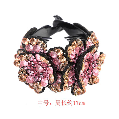 AWAYTR Colorful Crystal Flower Hair Claw – Large Flower Crab Clamp Barrettes, Shark Clip Hair Accessories for Women