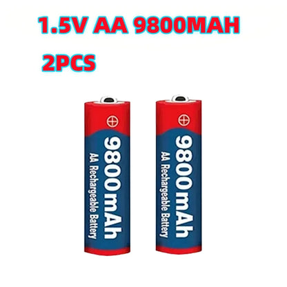 1.5V AA 9800mAh Rechargeable Battery – High-Quality Original AA for LED Lights, Toy Cameras, Microphones