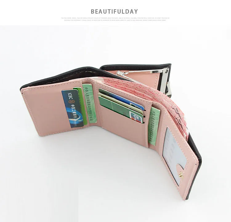 New Mini Short Women’s Wallet – High-Quality Luxury Coin Pocket, Card & Photo Holder, Cute Purse for Girls
