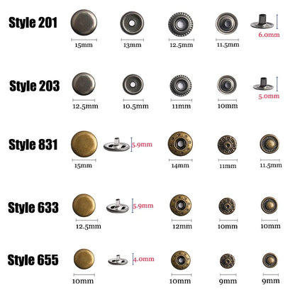 Metal Snap Fasteners Button Kit with Installation Pliers – Sewing Accessories for Jackets, Clothing & Leather Craft