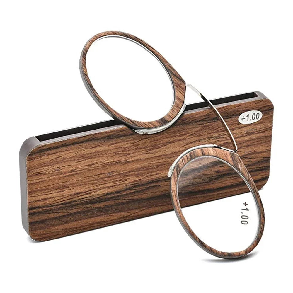 NONOR Magnifying Nose Clip Reading Glasses - Ultralight TR90 No Arm Portable Eyewear with Case +1.0 to +3.0 Lens