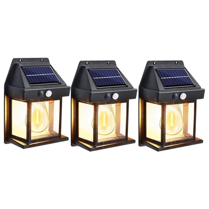 Solar Motion Sensor Wall Light - Waterproof Outdoor LED Garden Yard Lamp with 3 Lighting Modes
