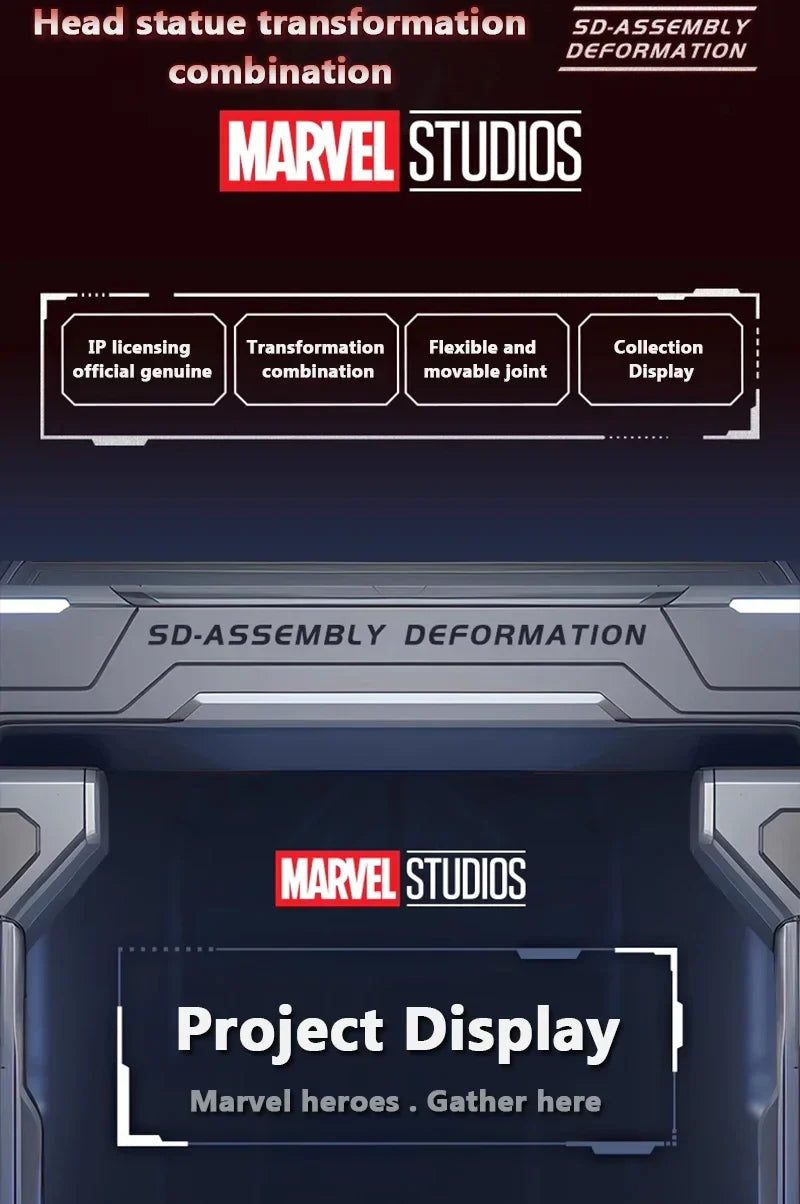 Marvel Iron Man Head Shaped Action Figure – Deformable Toy with Spider-Man Joints, Mobile Model Doll for Kids’ Educational Play