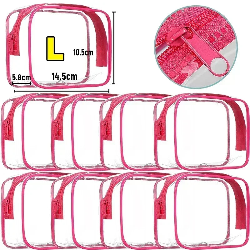 1/20PCS Transparent PVC Travel Organizer — Clear Makeup & Cosmetic Bag, Toiletry & Beauty Case