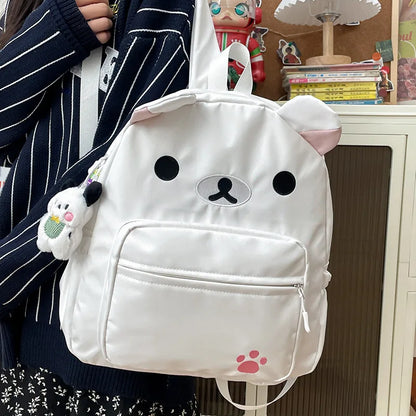 Rilakkuma Anime Backpack — Cute Relax Bear School Bag for Women, Girls & Boys, Outdoor Travel Rucksack Gift
