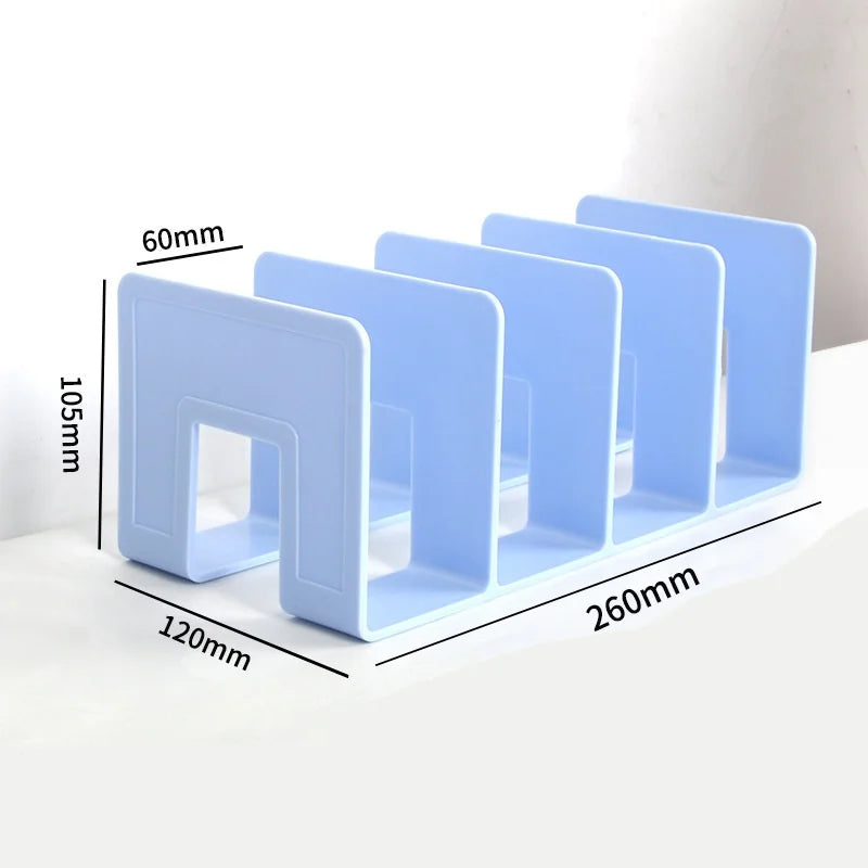 Desktop Bookshelf Storage Divider, Transparent Acrylic Bookend Shelf, Desk Storage Organizer for Books and Office Supplies