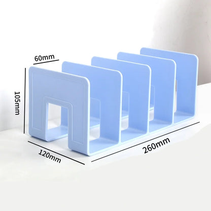 Desktop Bookshelf Storage Divider, Transparent Acrylic Bookend Shelf, Desk Storage Organizer for Books and Office Supplies