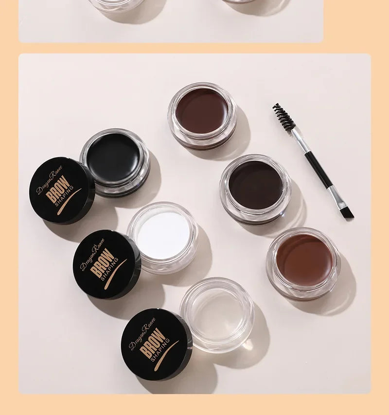 Matte Brown Black Eyebrow Cream – 3D Natural Tint Gel Wax, Waterproof & Long-Lasting Brow Enhancer