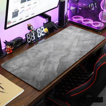 900x400mm XXL Large Desk Mouse Pad – Grey Gaming Keyboard Mat with Overlock Edge, Anti-Slip Computer Desk Mat Accessories