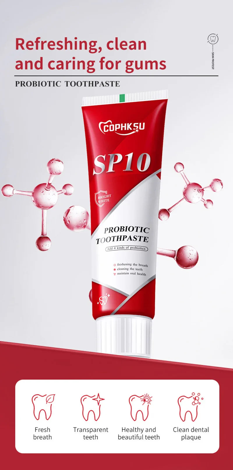 SP-10 Fresh Breath & Whitening Toothpaste – Removes Plaque, Yellow Stains & Supports Gum Health for Oral Care