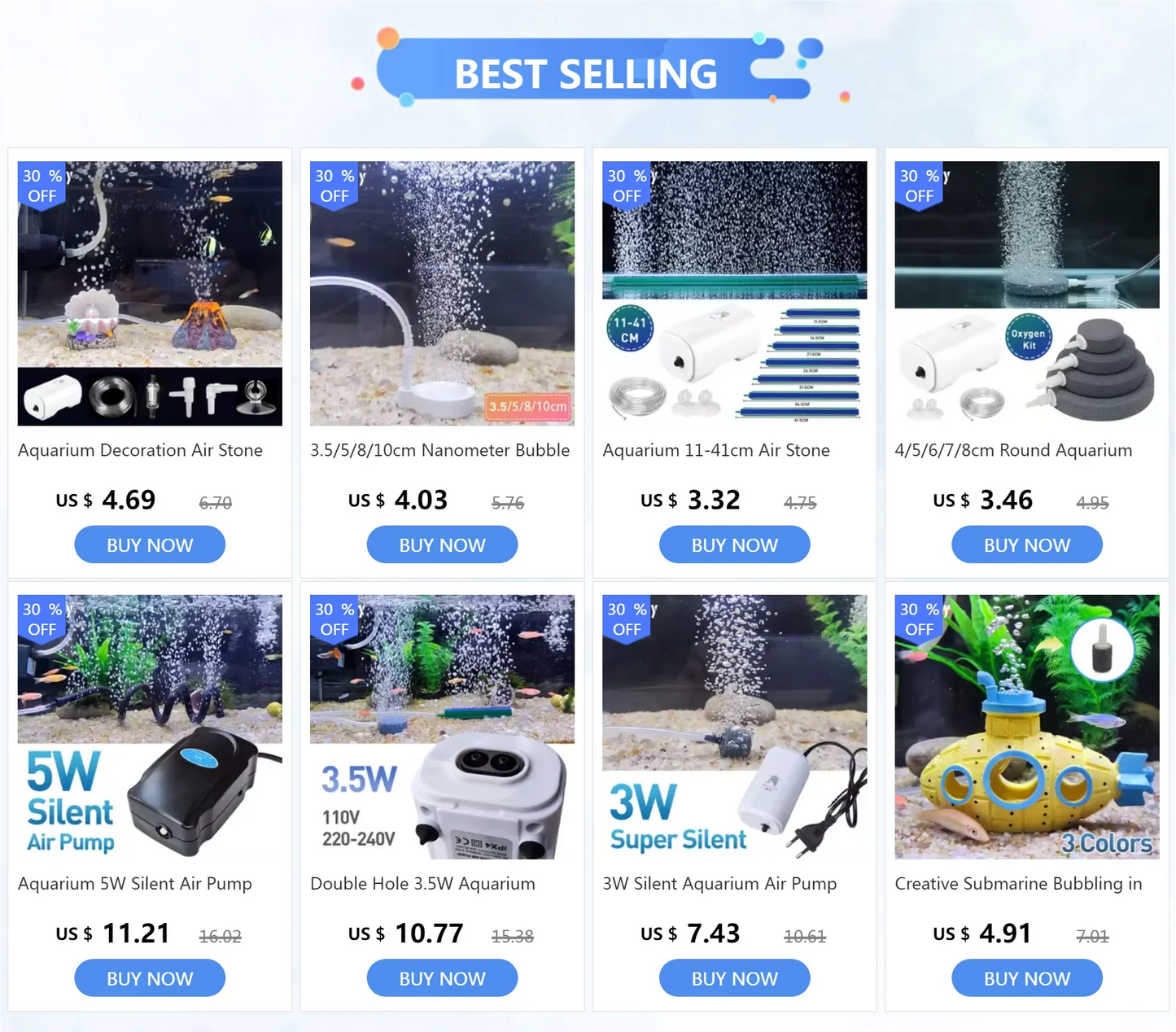 Ultra Silent 3W Aquarium Air Pump - 220V-240V Mini Fish Tank Oxygen Compressor (110V Option)