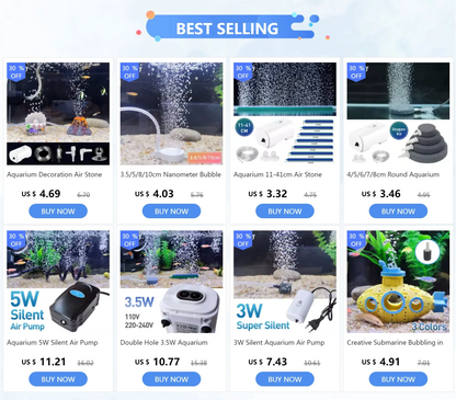 Ultra Silent 3W Aquarium Air Pump - 220V-240V Mini Fish Tank Oxygen Compressor (110V Option)