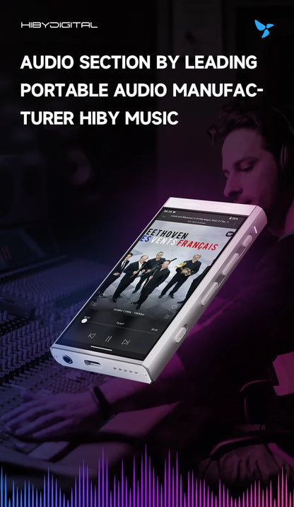 HiBy Digital M300 Android 13 Music Player - MP3, HiFi Audio, Bluetooth, WiFi, USB DAC, DSD, FM Radio, Dual Mic, Built-in Speaker, 29hr Battery