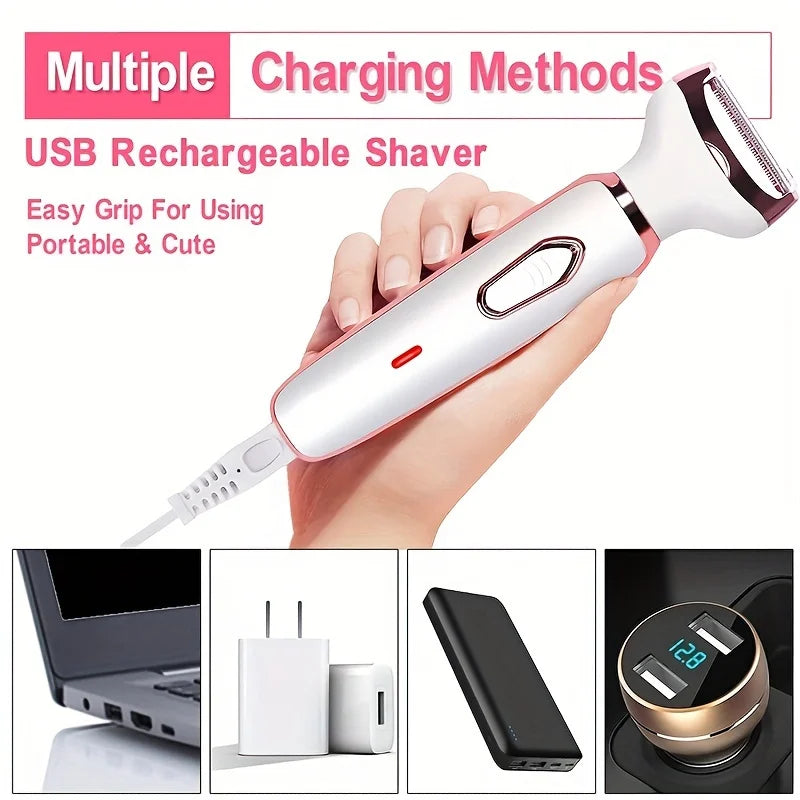 4-in-1 Electric Lady Shaver – Painless Cordless Body Hair Removal Epilator & Trimmer, Perfect Gift for Women