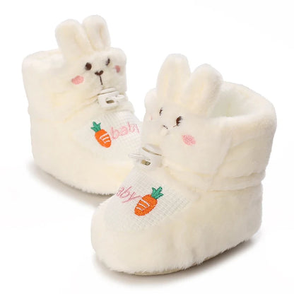Infant Pre-Walker Shoes - Soft Plush Bunny & Bear Winter Booties for Babies 0–1 Year