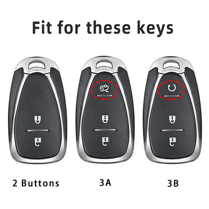 TPU Car Key Case Cover – Compatible with Chevrolet Malibu, Blazer, Traverse, Seeker, Onix, Equinox, Volt, Bolt, Trax, Orlando, Cruze, Spark, Sonic, Camaro