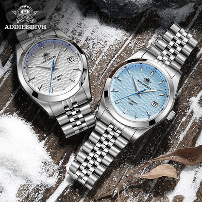 ADDIESDIVE 2024 Luxury Couple Watches – Sapphire Crystal Automatic Mechanical NH35A Steel Wristwatch for Men & Women Gift