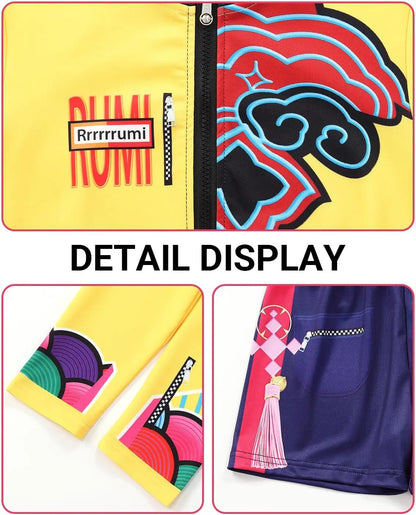 Kpop Rumi Zoey Mira Party Girls Demon Hunters Cosplay – Jacket and Shorts Outfit for Kids’ Halloween and Singer Costume