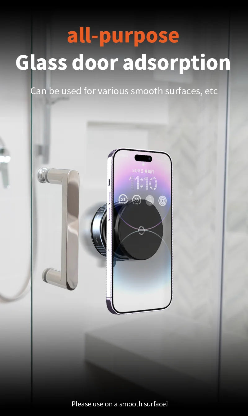 Magnetic Car Phone Mount – 360° Rotation, Vacuum Adsorption with Super Strong Suction for iPhone 12-16 Smartphones