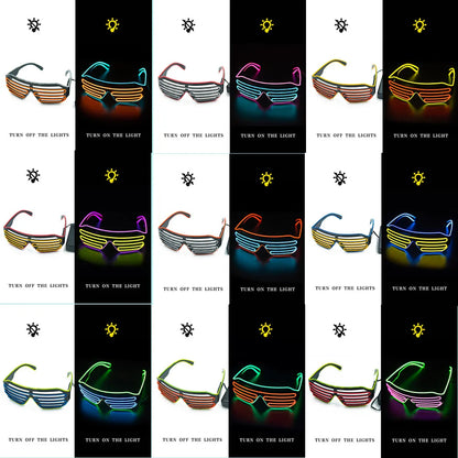 LED Glowing Glasses - Luminous Neon Glow Sunglasses with Flashing Light for Party, Christmas, and Costume Props