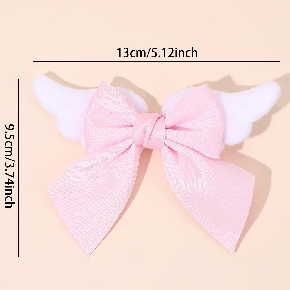 Angel Wings Bow Hair Clips - 2PCS Cute Fluffy Magical Girl Hair Accessories