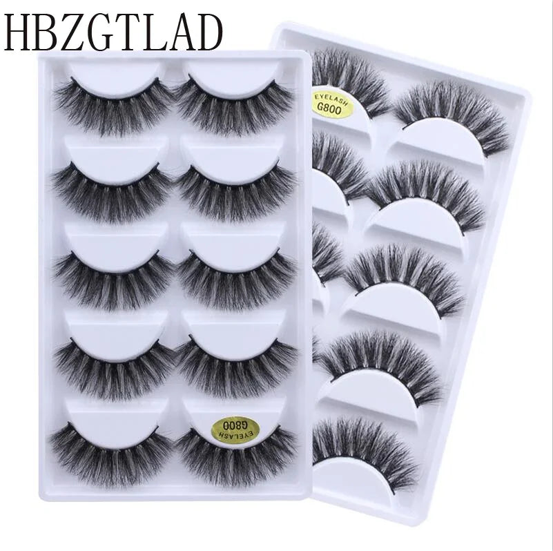 5 Pairs 3D Real Mink False Eyelashes – Soft Natural Look Eyelash Extensions for Makeup & Daily Wear