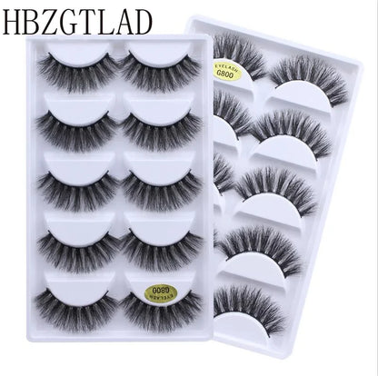 5 Pairs 3D Real Mink False Eyelashes – Soft Natural Look Eyelash Extensions for Makeup & Daily Wear