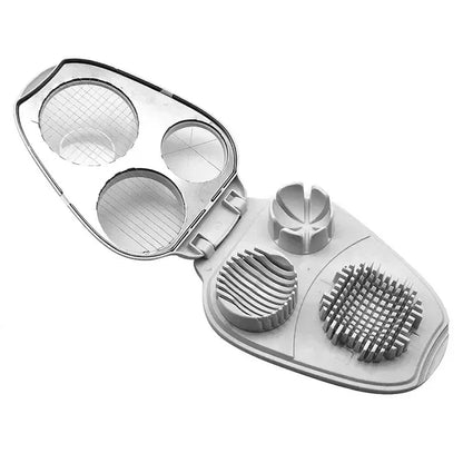 3-in-1 Egg Slicer for Hard Boiled Eggs, Fruit & Vegetable Manual Kitchen Food Cutter Tool