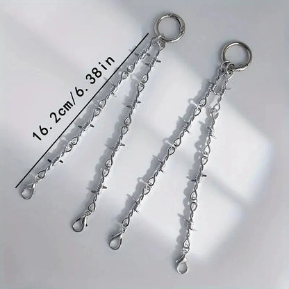Gothic Punk Shoe Chain - Detachable Double Thorn Shoe Decor with Easy-Release Buckle for DIY Fashion