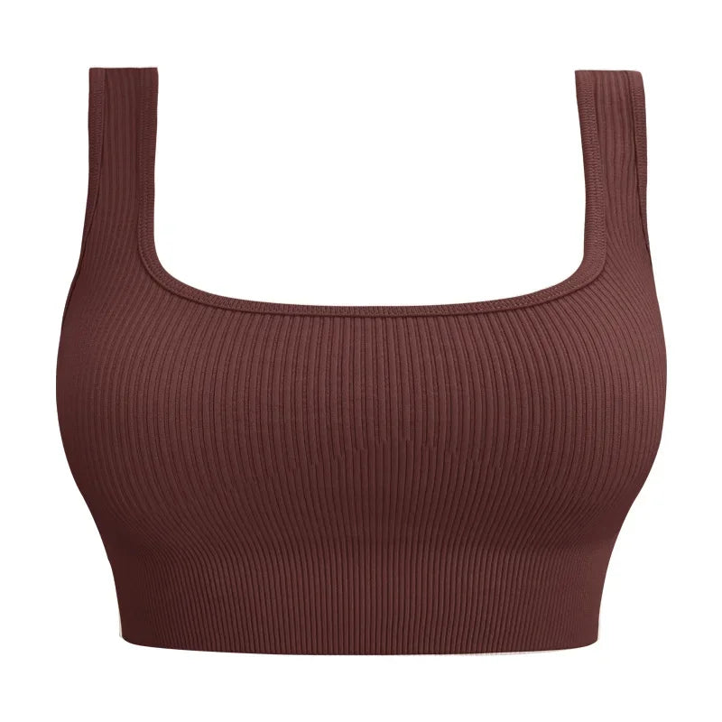 Women’s Seamless Yoga Sports Bra - Backless Fitness Crop Vest for Gym, Training & Outdoor Workouts