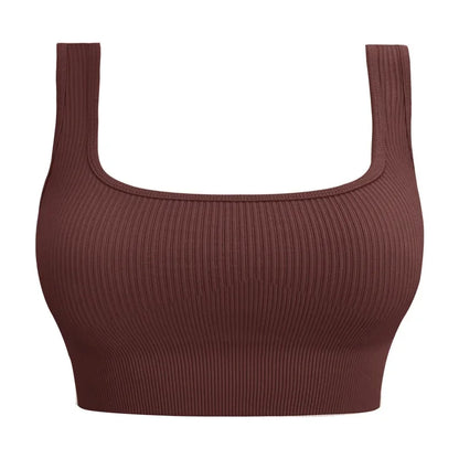 Women’s Seamless Yoga Sports Bra - Backless Fitness Crop Vest for Gym, Training & Outdoor Workouts